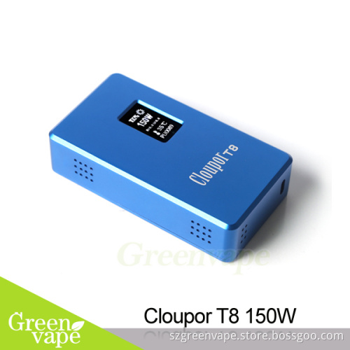 best quality cloupor t8 mod150w box mod with dual 18650 battery